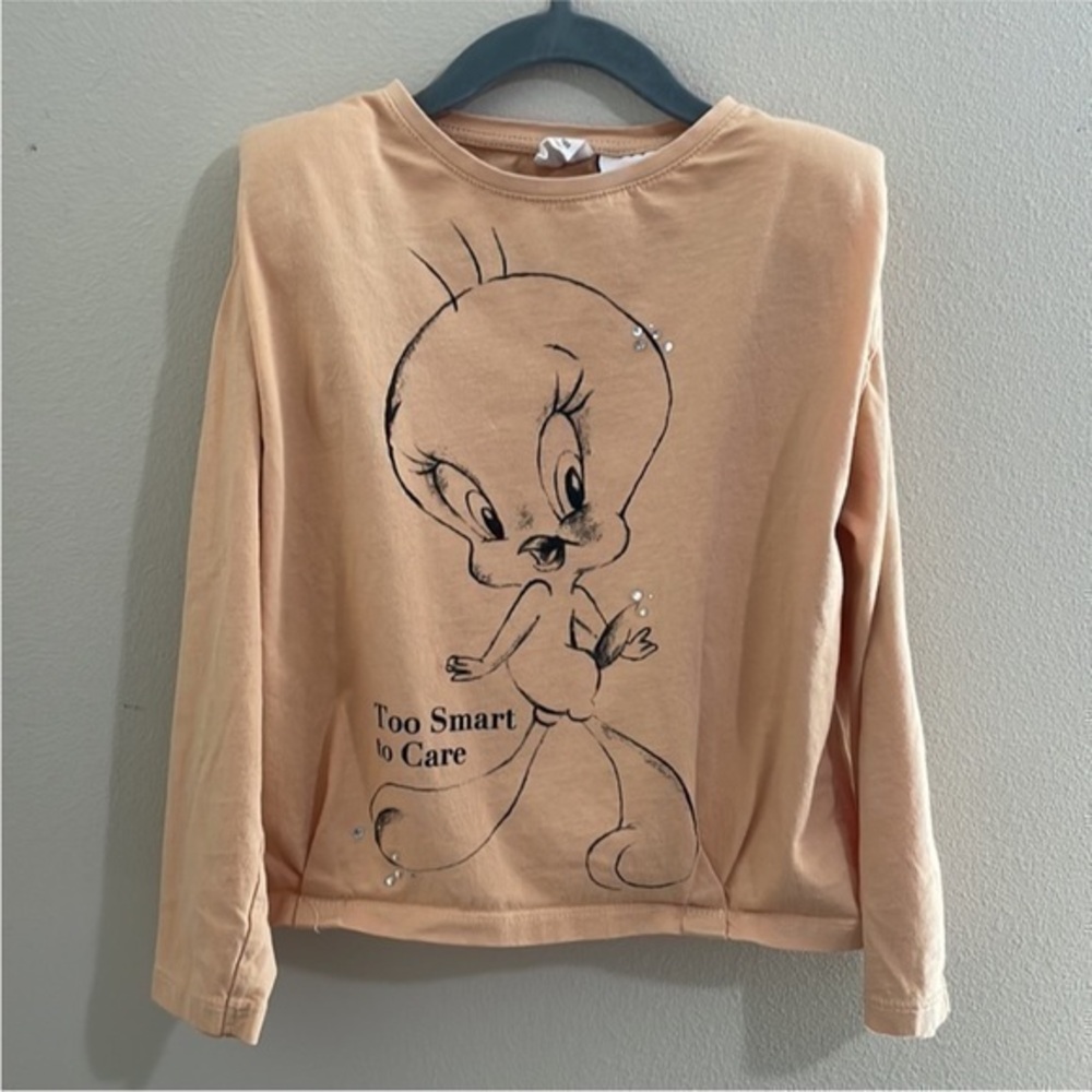 ZARA  Kids Tweety Bird shoulder pad top
